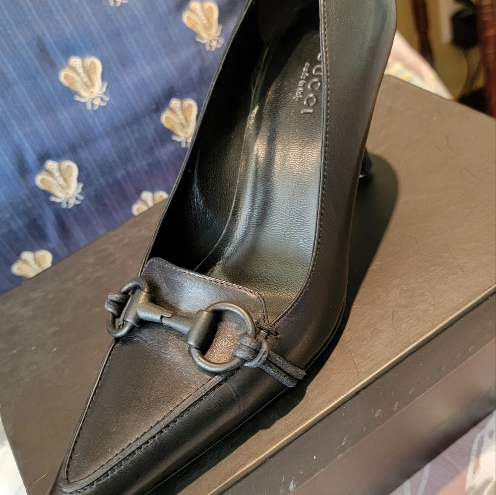 Gucci Black Horsebit Shoes Sz. 6.5 - Picture 2 of 13